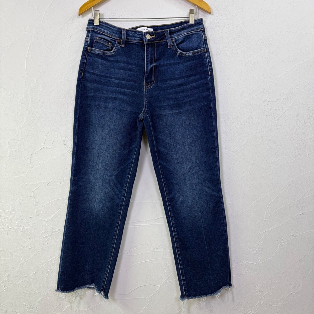 Flying Monkey Jeans Women 30 High Rise Raw Hem Straight Leg Denim Casual